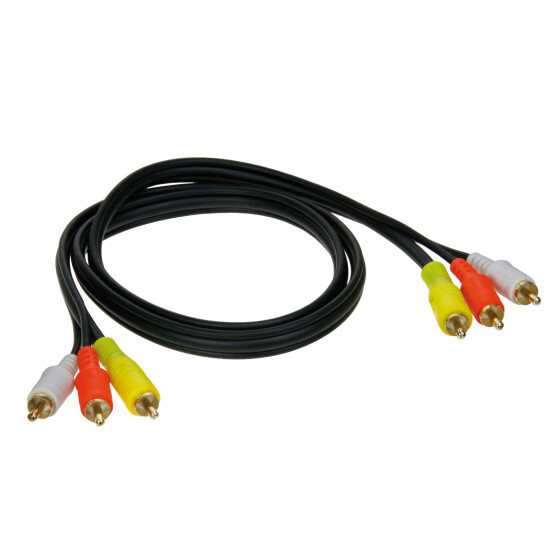 A/V Kabel 1 m / 3 Stecker rot-weiß-gelb