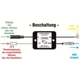 DAB/ FM Splitter - Frequenzweiche ohne Verstärker DIN/SMB
