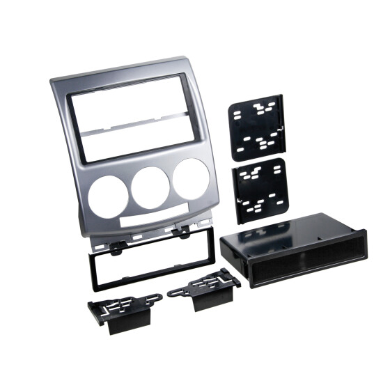 2-DIN Radioblende mit Fach Mazda 5 2005 > 2010 hell silber