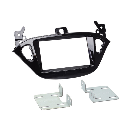2-DIN Radioblende Opel Adam Corsa E 2013 > 2017  Klavierlackschwarz